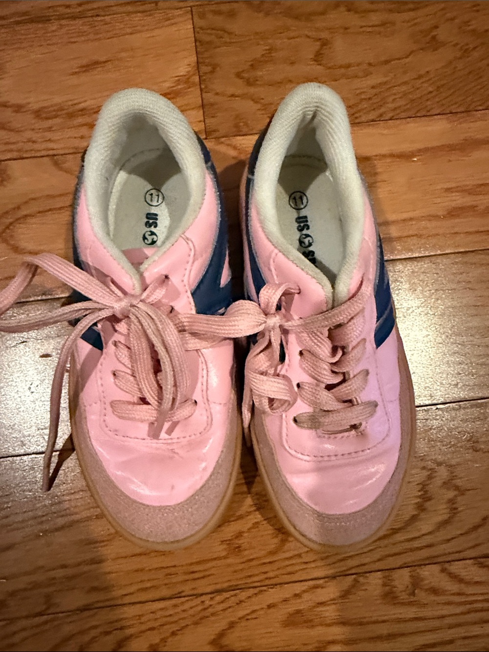 Pink & Navy Kids Sneakers